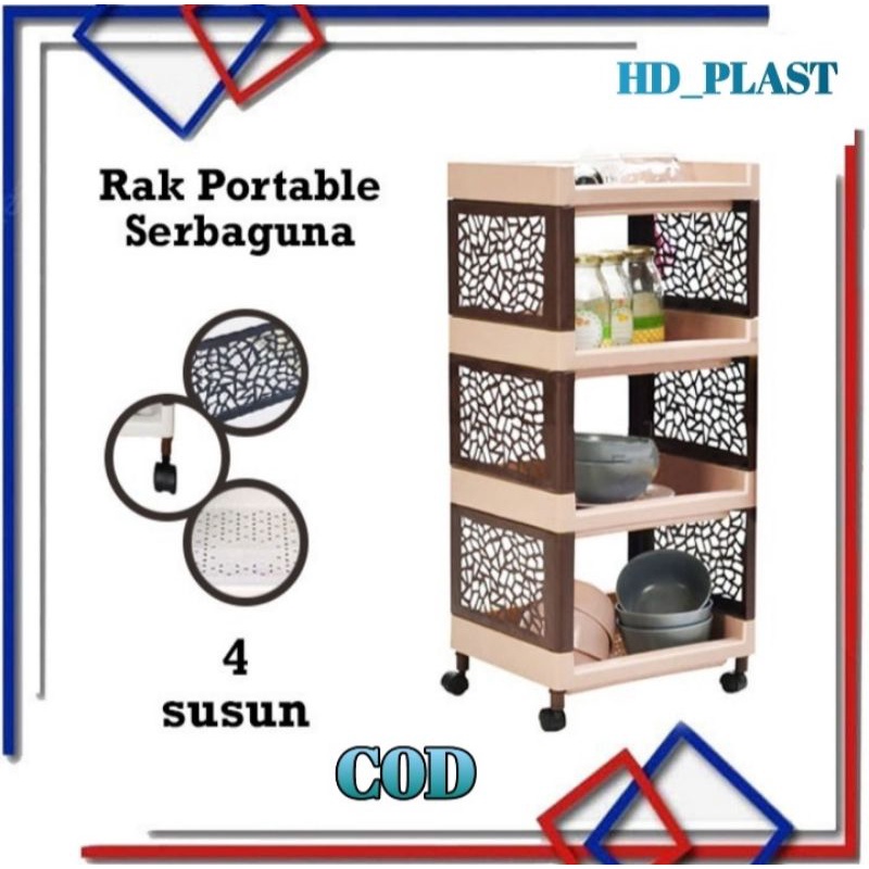 Rak Tempat Bumbu Dapur Plastik Serbaguna Susun 4 ELCO