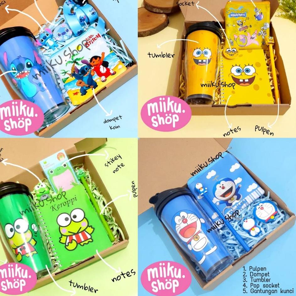 

Beli cepaat--Birthday Gift Hampers | Kado Ulang Tahun Anak Lucu | Paket Tumbler Karakter BT21 / Doraemon / Keroppi / Stitch