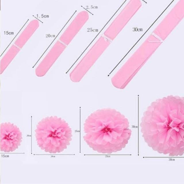 

Pompom Polos Size 30 cm atau Kertas Krep pom pom bunga warna warni dekorasi pesta ulang tahun