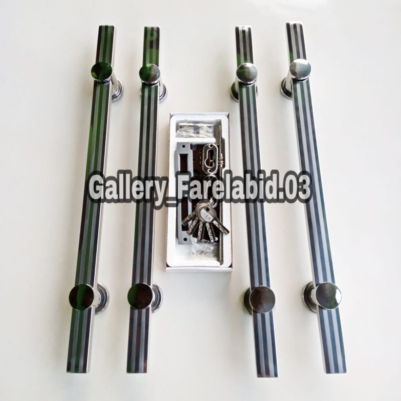 Full Set Handle Pintu Rumah Stainless Steel 60 Cm Set Body Kunci Gagang Pintu Rumah Modern 45 Cm Set Bodi Pelor Pegangan Pintu Kupu Tarung Besar 33 Cm Tarikan Pintu Rumah Utama Minimalis