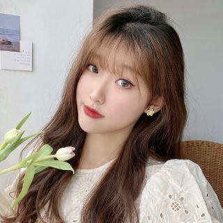 Anting Tusuk Model Bunga Sakura Warna Kuning  Gaya Korea 