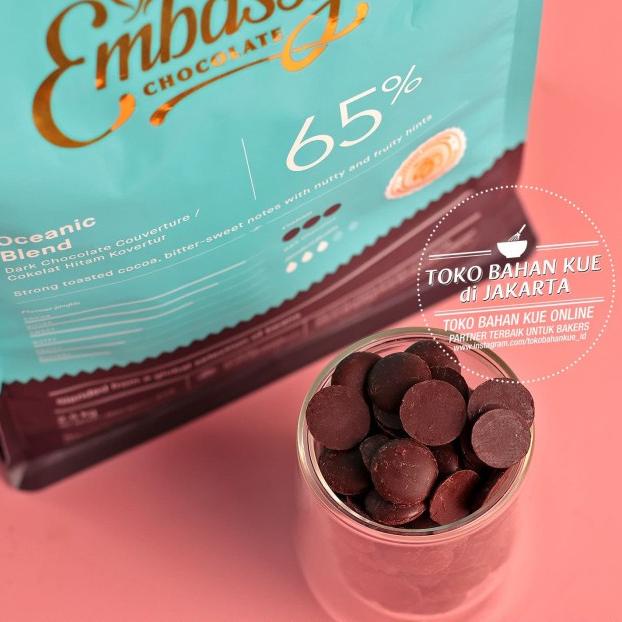 

Embassy Chocolate - Oceanic Blend 65% 1Kg Dark Couverture Tulip Coklat