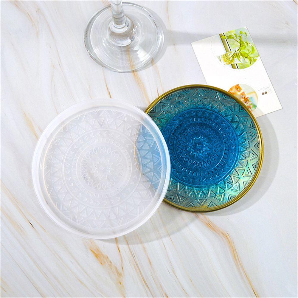 Preva Cetakan Pengecoran Resin Epoxy Dekorasi Desktop DIY Craft Tray Coaster Silicone Cup Mat Membuat Perhiasan Cetakan