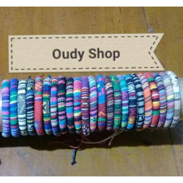 Gelang Etnik Kain Tenun Tali Rajut Anak Gunung