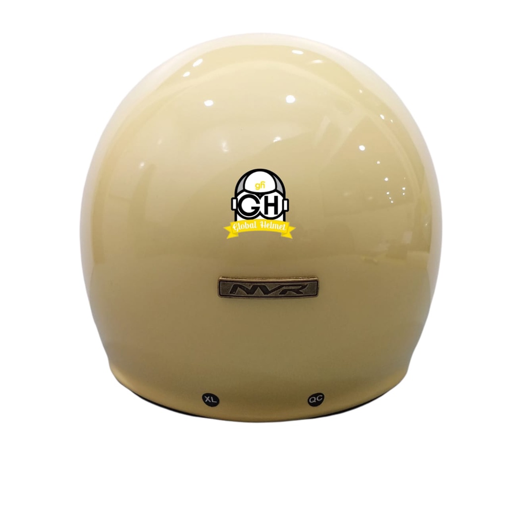 Helm Retro List Chrome Cream Helm Bogo Half Face SNI Free Kaca Flat