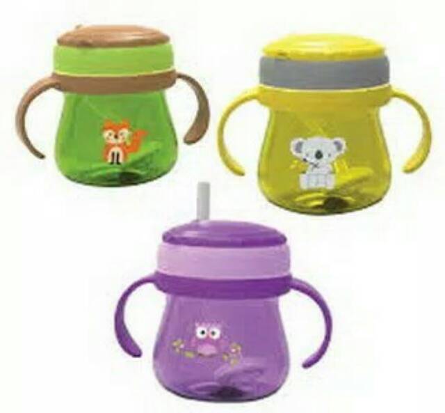 BABY SAFE TRAINING CUP HANDLE WITH STRAW JP019