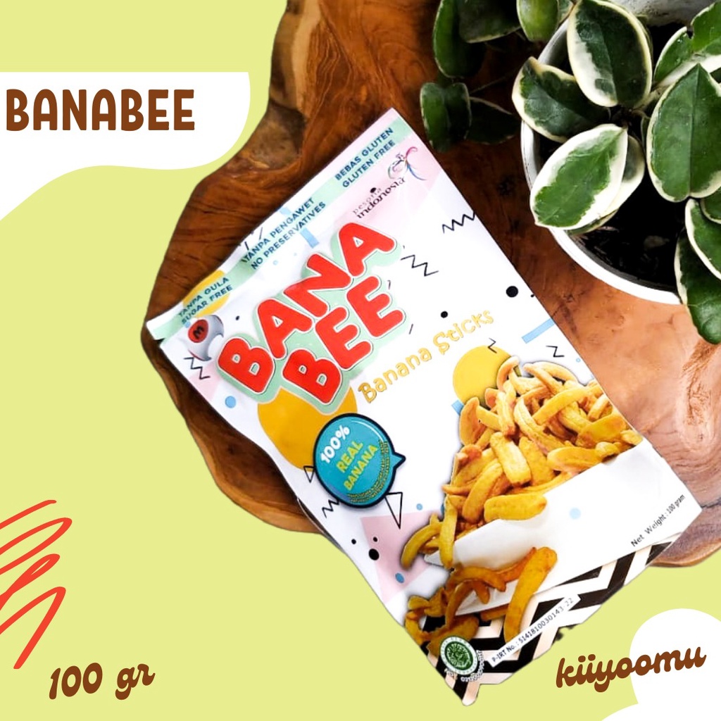 BANABEE Pisang Stick 100 gr oleh oleh keripik pisang khas Lampung ECER dan GROSIR | Kiiyoomii |