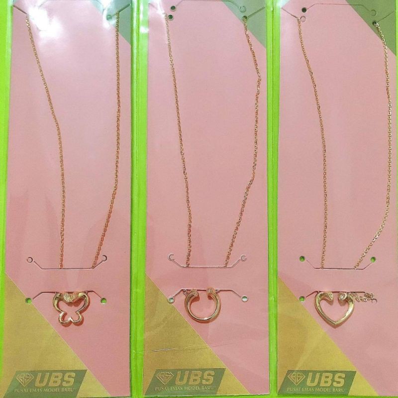 Kalung potong Kupu, Love, bulat UBS kadar 8K / 375