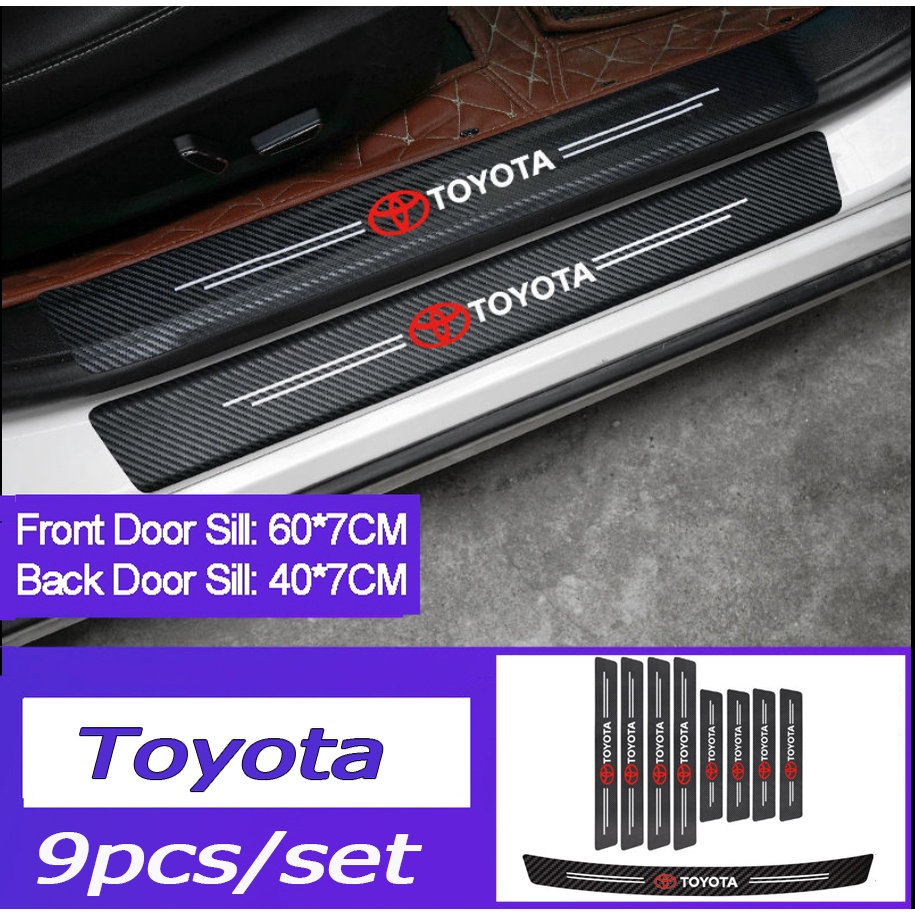 Sticker Pelindung Pintu Mobil Bahan Carbon Fiber Untuk Toyota Avanza Rush Kijiang Innova Calya Razie Yaris