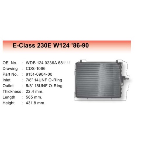 Condensor Condenser Kondensor Radiator Ac Mobil Mercedez benz mercy e class 230E W124 Formula