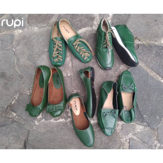SEPATU KULIT ASLI - Warna Hijau Botol By Rupi