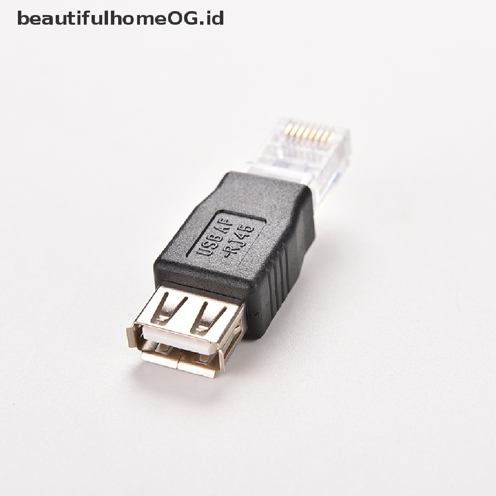 / Beautifulhomeog.id / RJ45 Adapter Socket LAN Ethernet Router Plug Male Ke USB AF A Female