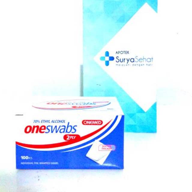 Onemed Alcohol Swabs 2 ply- Alkohol Swab Kapas Alkohol Box isi 100 pcs