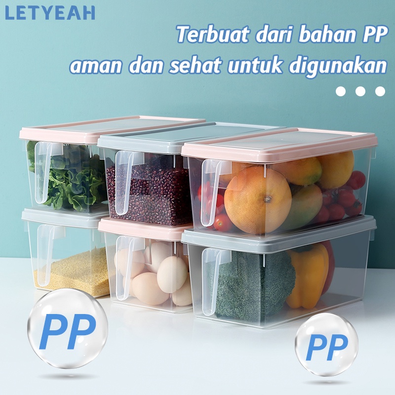 letyeah Kotak penyimpanan makanan kulkas/food container buah sayuran/food storage box dengan penutup