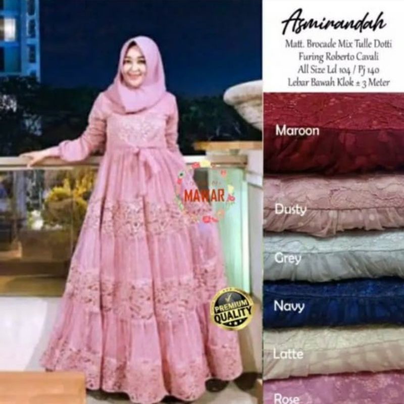 ASMIRANDAH GAMIS BRUKAT SUPER JUMBO by RAYHANUN LD 90 sampai LD 160 170 180