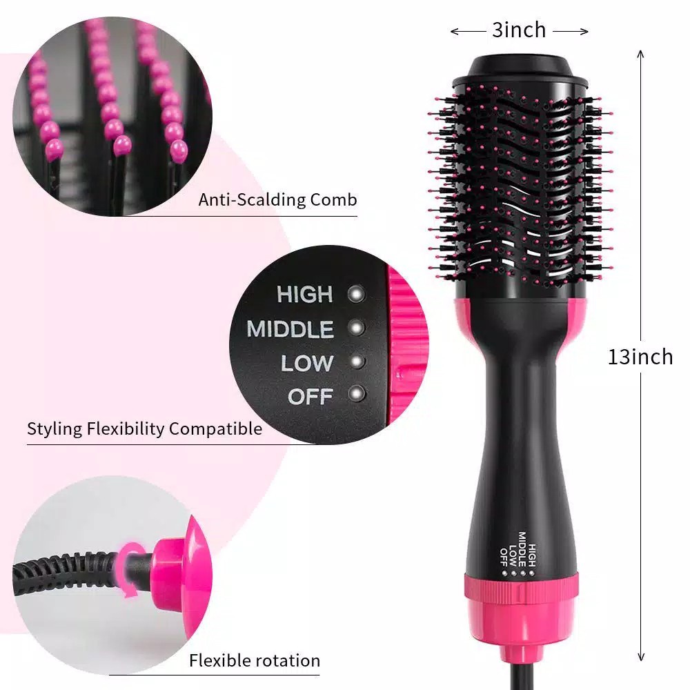 HS-0014 Sisir pengering rambut 4 in 1 one step hairdryer styler hot air brush sisir blow impor murah