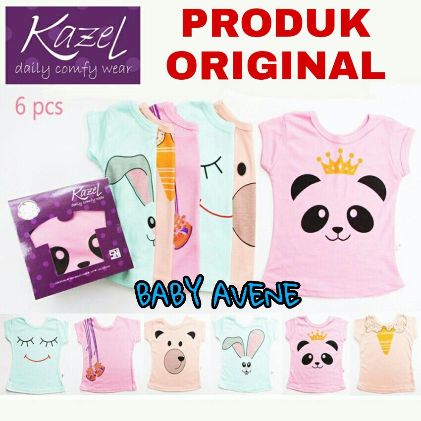 KAZEL TSHIRT PANDA / MINI PANDA / LOLIPOP EDITION BAJU ANAK / BAJU BAYI GIRL  1 PCS / 6 PCS