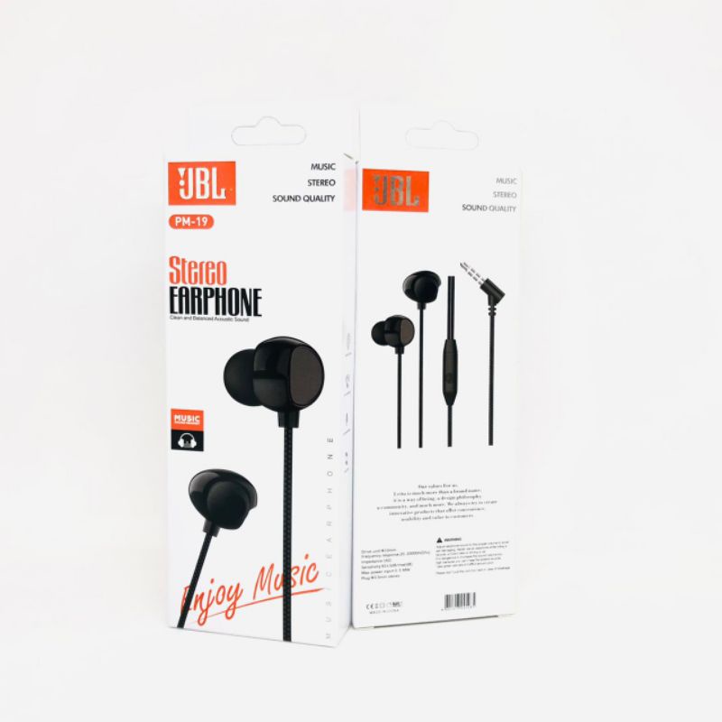 Headset JBL PM-19 Bass Earphone Hansfree HF JBL PM-19 Bass AT Handset JBL PM19 Stereo Bass AT