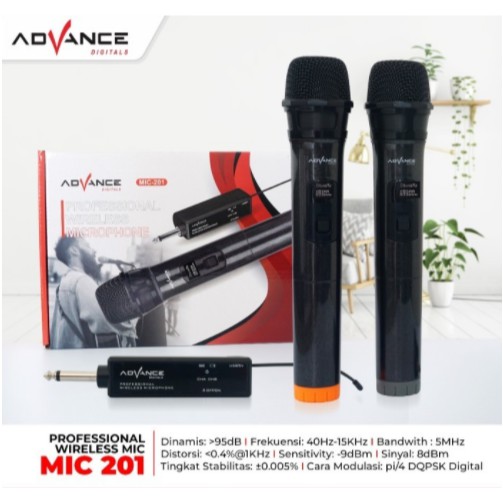 Mic Wireless Advance Isi 2 Microphone Professional MIC 201 MIC-201