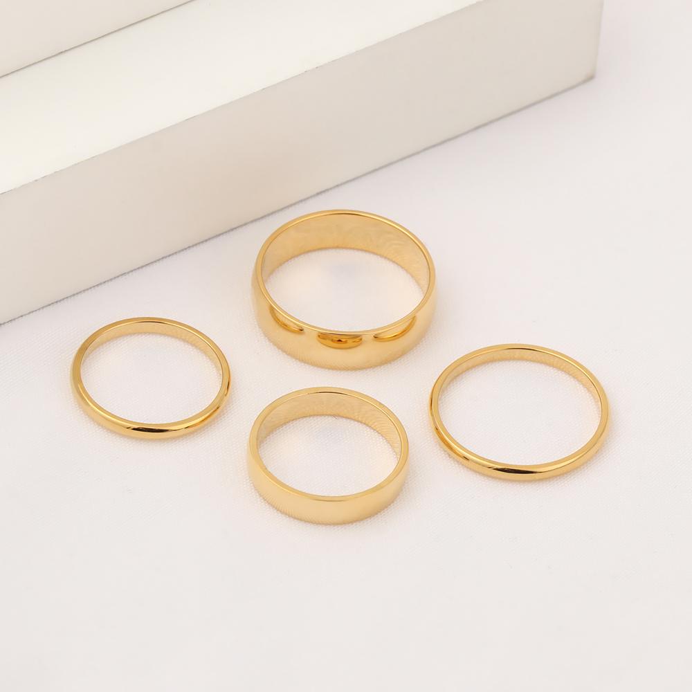 Cincin Hip Pop Nanas Jari Keren Fashion Minimalis Warna Emas