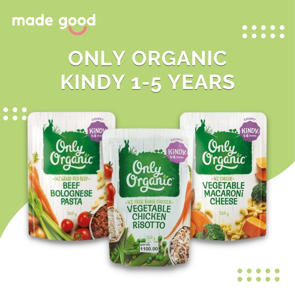 Only Organic Kindy Vegetable Macaroni Cheese Chicken Beef 1-5 years