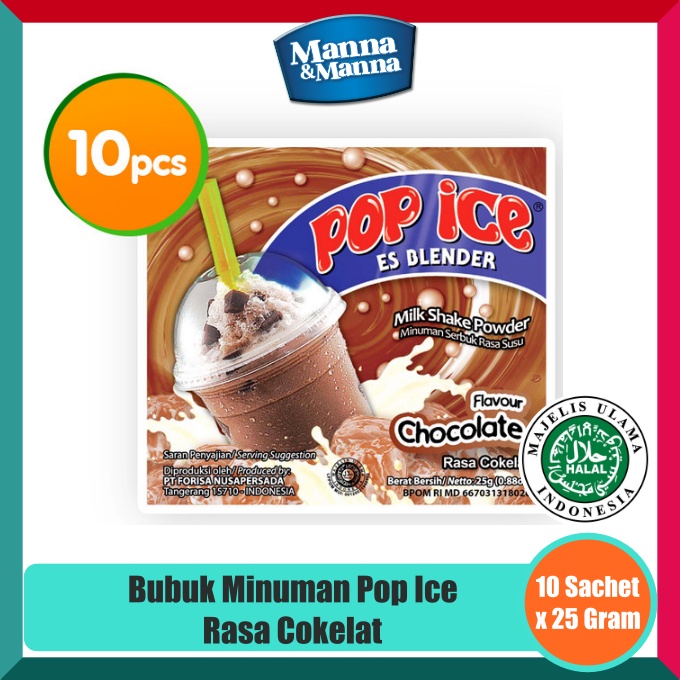 

Bubuk Minuman Pop Ice - Rasa Cokelat - 10 Sachet x 25 Gram