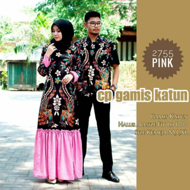 Cp Couple Sarimbit Batik Gamis Katun Kombinasi Motif Dan Model Terbaru Asli Pekalongan 04 Shopee Indonesia