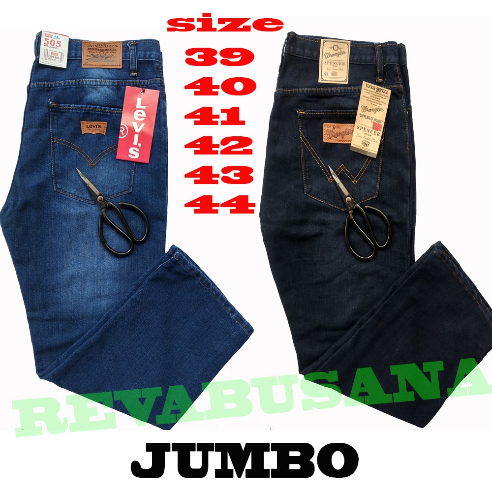 BIG SIZE JUMBO Jeans Panjang Pria Bahan Soft Jeans Tebal Halus 44