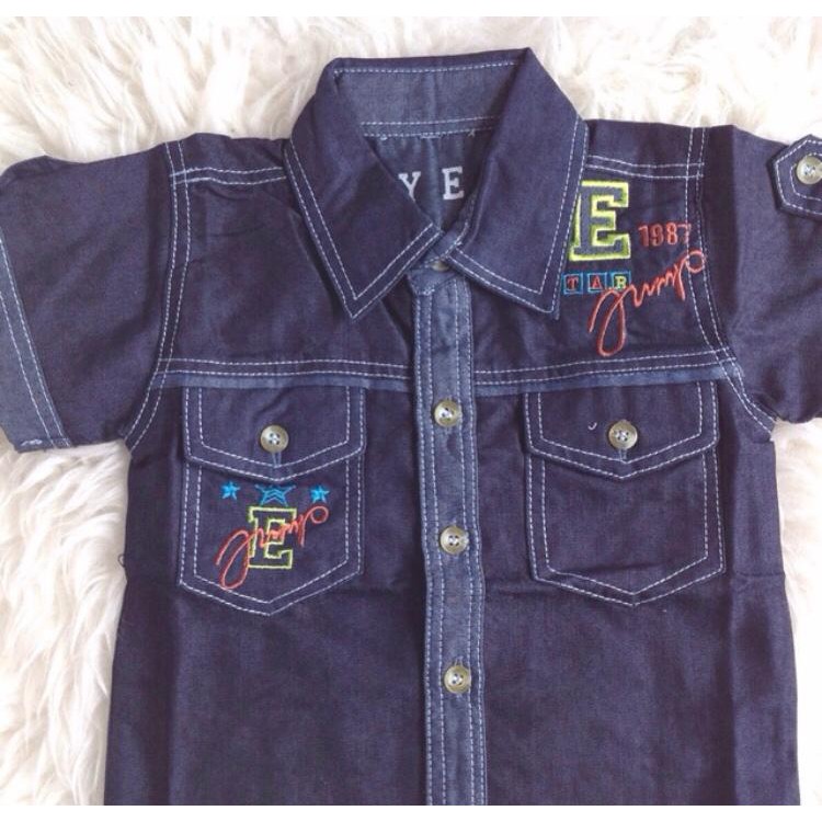 LAST STOCK - KEMEJA JEANS ANAK Baju kemeja pergi jalan fashion anak keren bagus murah jeans