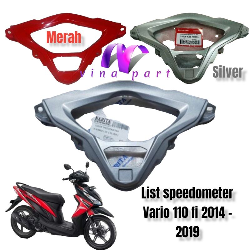 Jual Cover List Speedometer Vario Fi Led K Silver Merah Original Dan Narita Shopee Indonesia