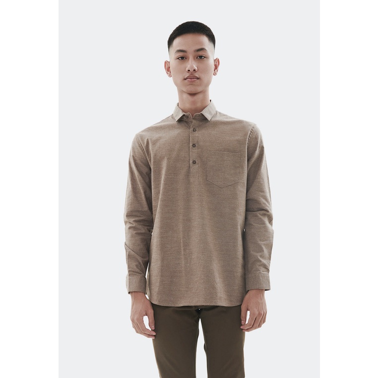 MANZONE Kaos lengan panjang pria HUDSON-BROWN