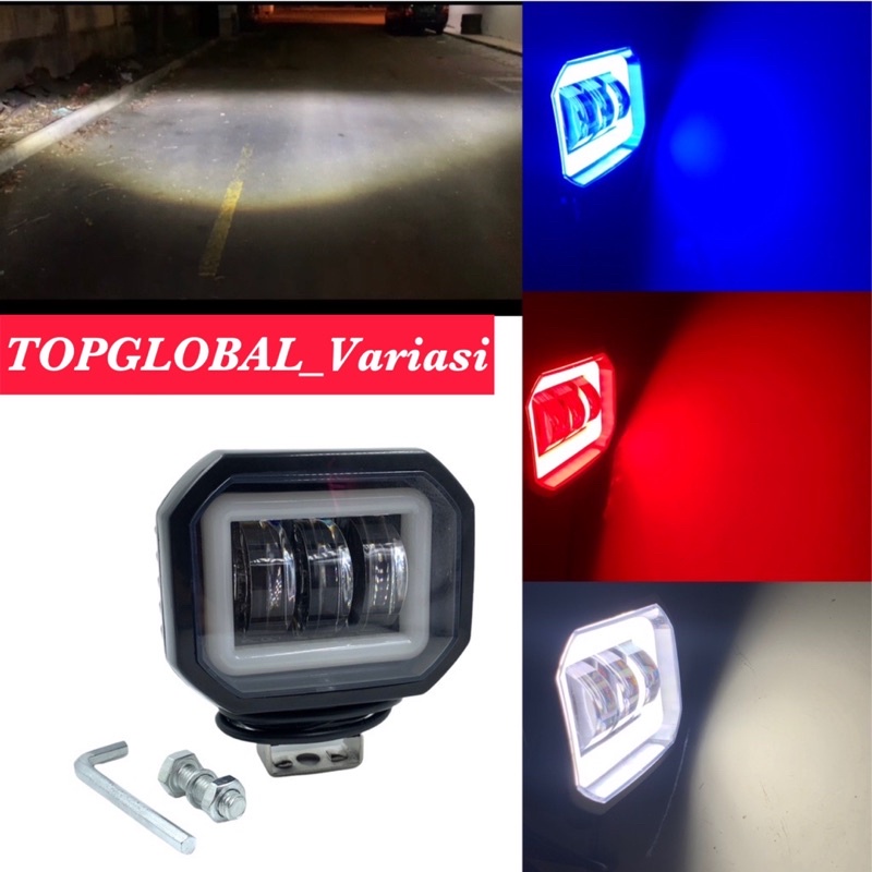 Lampu Tembak Sorot LED CWL 3 Mata Lensa 6D 40 watt cree angel Eye Square MURAH DAN BERKUALITAS HARGA SATUAN