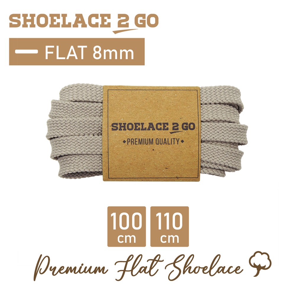 SHOELACE 2 GO PREMIUM TALI SEPATU GEPENG PIPIH FLAT E12 - GREY