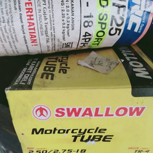 1paket ban luar + ban dalam 275 ring 18
