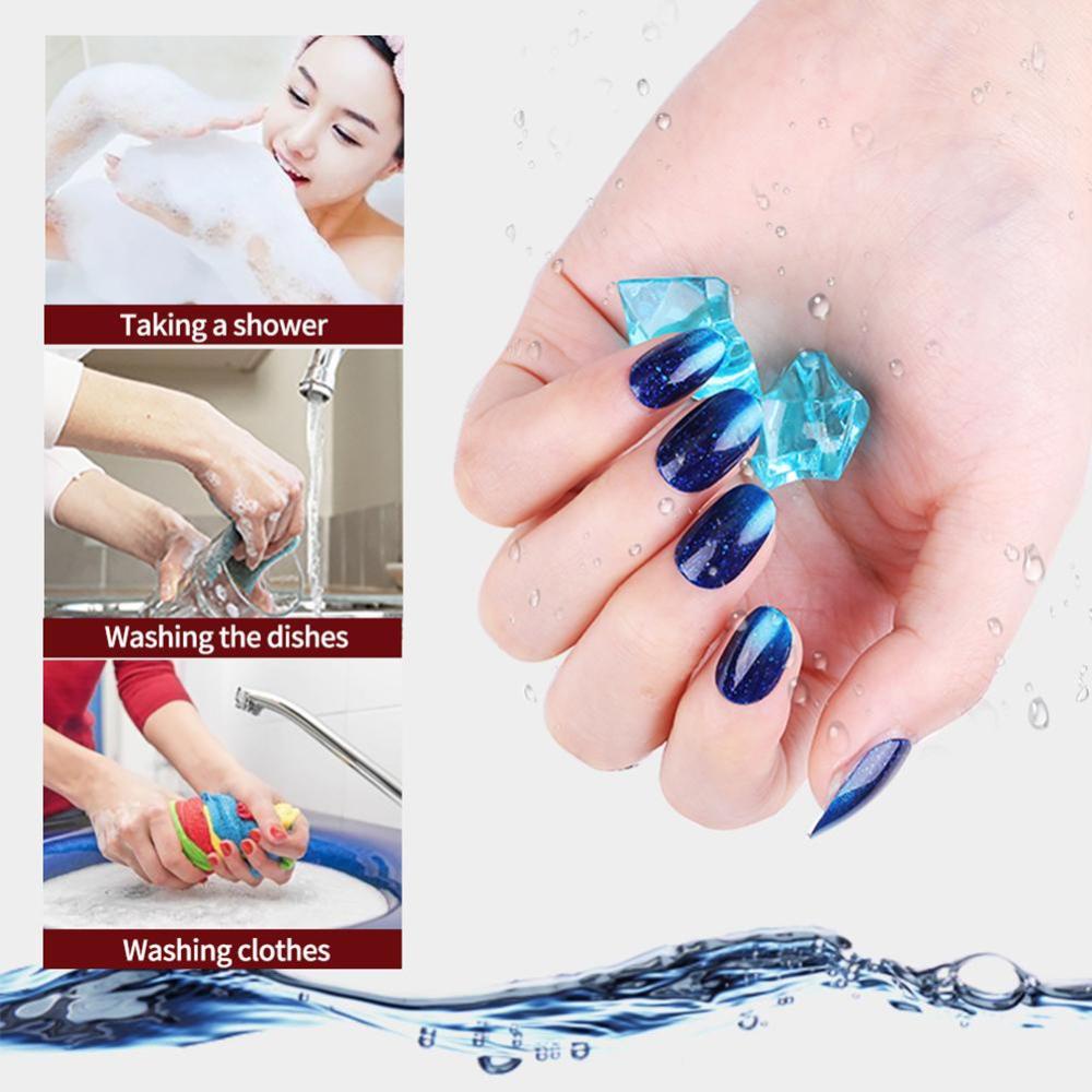 Timekey Kuku Palsu Warna Polos Dengan Lem Untuk Nail Art A5K8