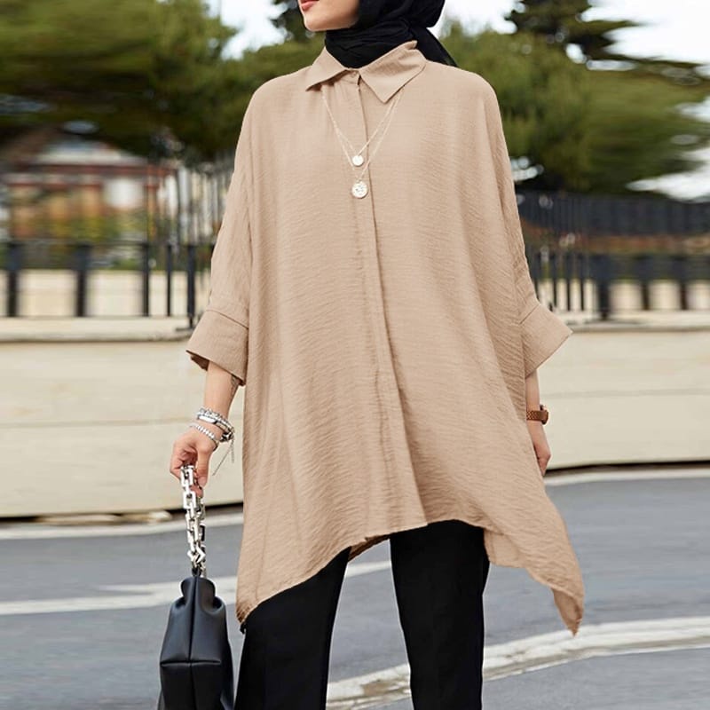 BEFAST - ZEC OOTD Wanita Blouse AIRIN / ⭐️ PREMIUM AIRFLOW CRINCLE ⭐️ Zanzea Blouse / Blouse Casual Wanita / Blouse Lengan Panjang / Fashion Wanita HIjab / Blouse Jumbo Polos Formal / Terbaru 2022 / Blouse Kekiniaan Wanita Remaja