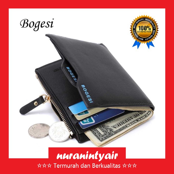 Dompet Kulit Pria - Bogesi Short Paragraph Leather Wallet