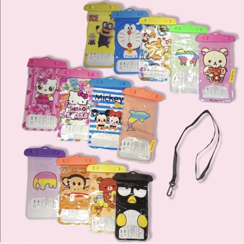 Pelindung HP Anti Air Waterproof Karakter Lucu