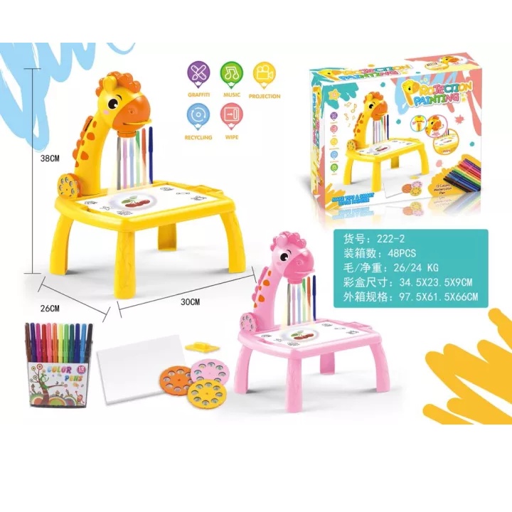 Meja Gambar Proyektor Anak / Meja Belajar Gambar Anak / Meja Proyektor Menggambar