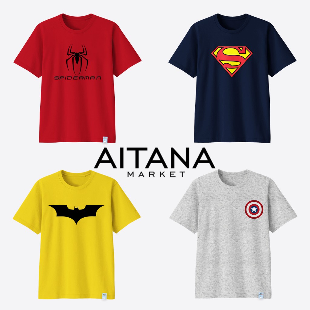 Baju kaos Superhero Unisex Untuk Anak Sampai Dewasa Bahan Katun Combed 30s Lembut dan Nyaman Dipakai