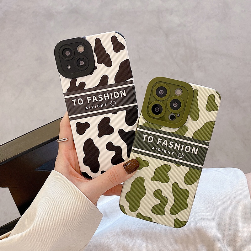 Lambskin Casing Samsung A23 A13 A03 A03S A32 A22 A52S A12 A21S A11 A02S A02 A01 A30S A10S A20 A30 A53 M12 S22 Fashion Simple Cow Pattern Shockproof Soft Leather Case