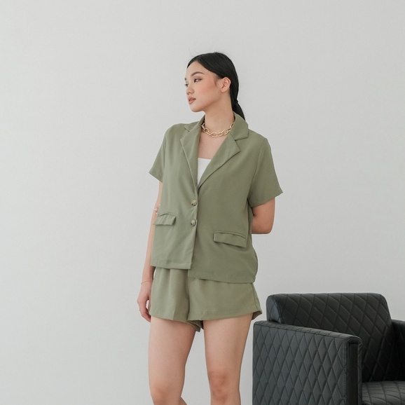 [TAVIA] EDEN SET / SETELAN WANITA / OUTER KOREA WANITA / ATASAN WANITA / BLAZER KOREA WANITA-3