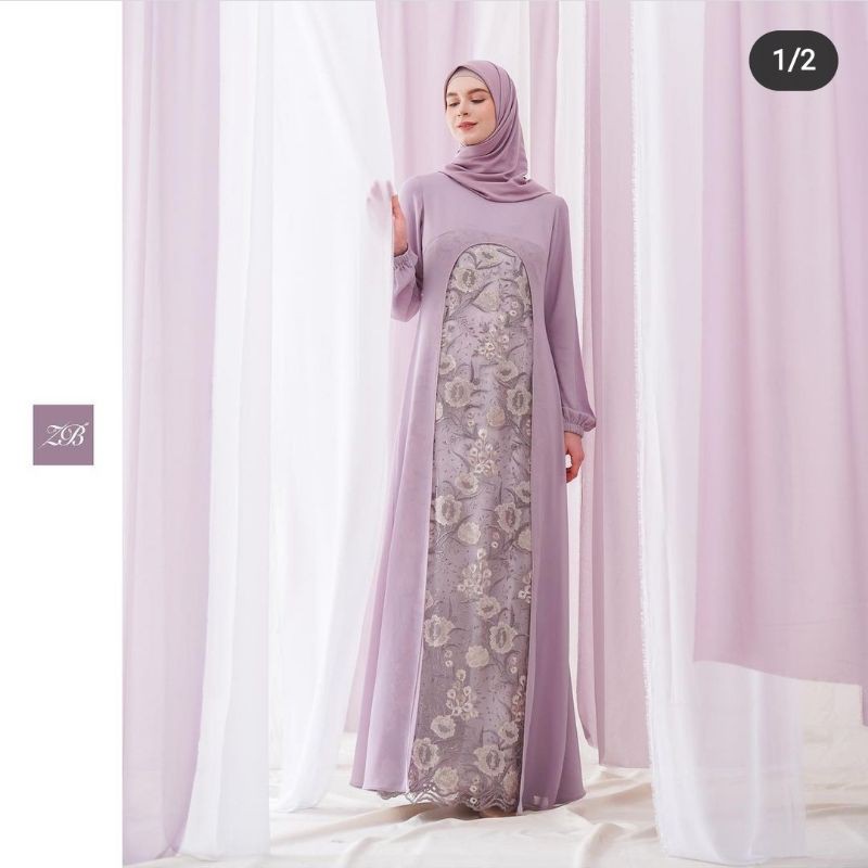 Rayya Dress in Lilac Ash Size M by Heaven lights Zerina Banu HLZB (Ready siap kirim yah)