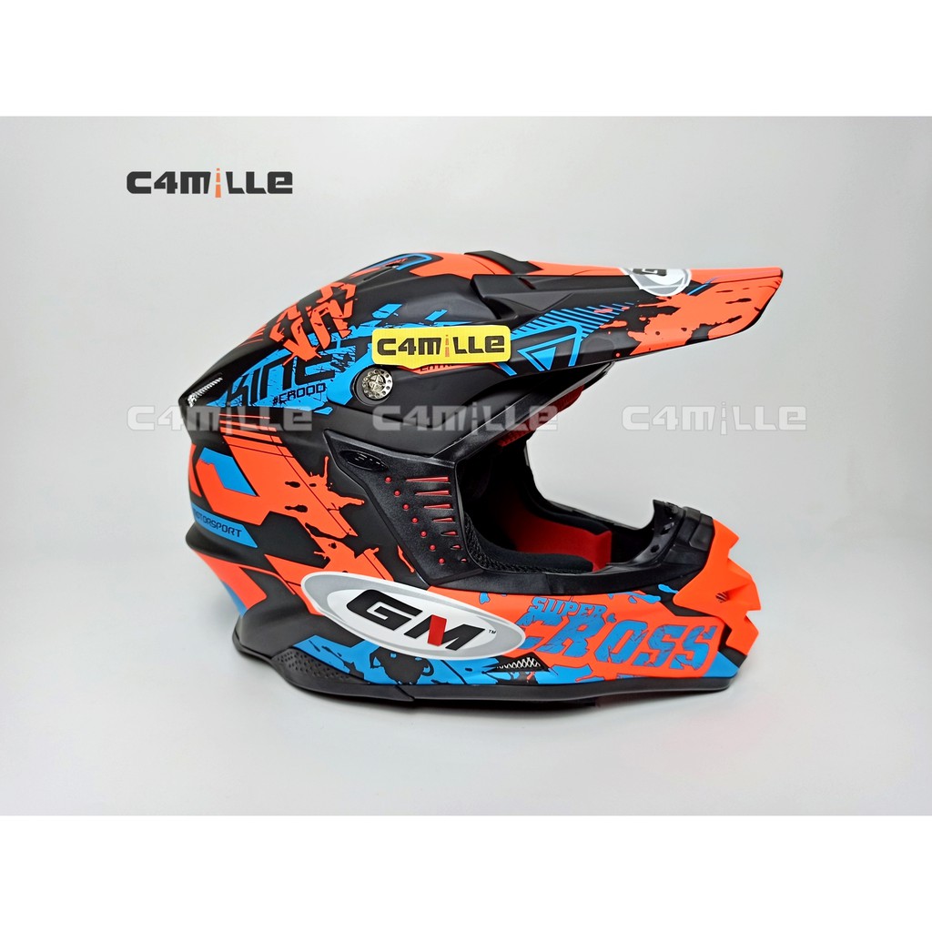 HELM GM SUPER CROSS KINETIC ORANGE FLUO DOFF TRAIL FULL FACE