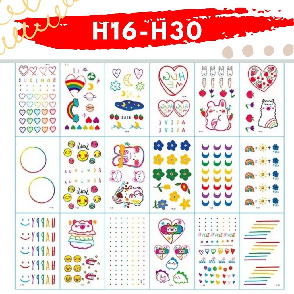 Stiker Tattoo kode NH31-NH60 | Tato Temporer | Waterproof kode