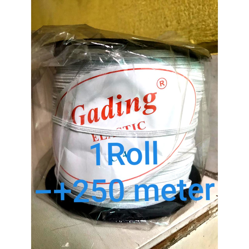 

Tali Karet Pipih Elastis 4mm Putih-Karet Elastis 250meter