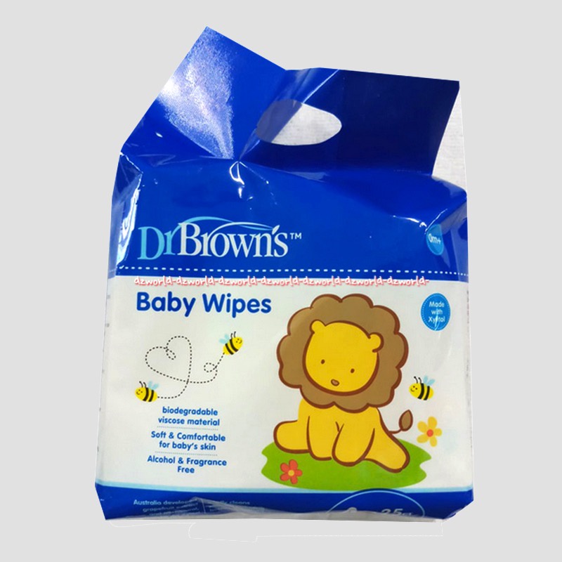 Dr Brown's Baby Wipes Xylitol Antibacterial 4x25gr Tisu Basah Bayi Dr Browns Drbrown's Anti Bacteria Tissue Basah Wipe