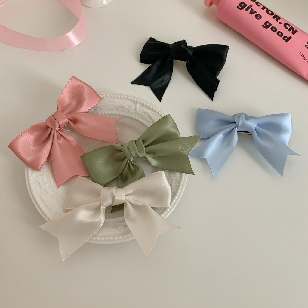 PREMIUM CLASSIC SATIN BOWKNOT HAIRPIN SWEET ALL-MATCH GIRL BANGS CLIP GIRLY FAIRY HAIR AKSESORIS RAMBUT PITA PANJANG KLASIK KPOP KOREA KOREAN HIGH QUALITY JENNIE BLACKPINK STYLE JEPIT JEPITAN RAMBUT PITA RIBBON BOW KNOT ANAK GIRL DEWASA WANITA