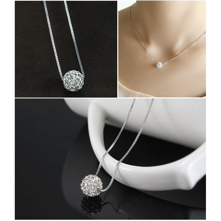 Kalung Wanita Stainless Crystal Acc Fashion Bola Diamond / Kalung Titanum KW Jewelry MALL SHOPPING