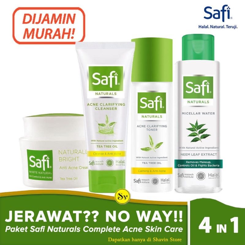 Safi Paket Complete Natural Acne Tree Tea Oil - Safi Paket Lengkap Acne Hijau -Paket Safi Natural Te